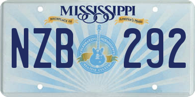 MS license plate NZB292