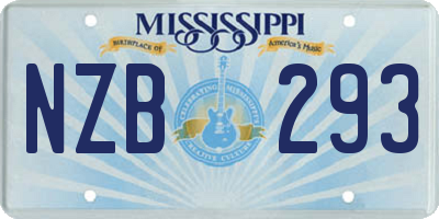 MS license plate NZB293