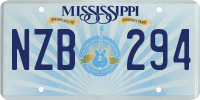 MS license plate NZB294