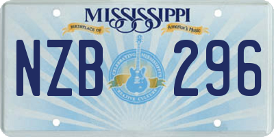 MS license plate NZB296