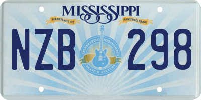 MS license plate NZB298