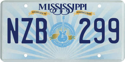 MS license plate NZB299