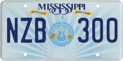 MS license plate NZB300