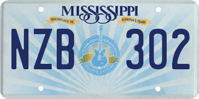 MS license plate NZB302