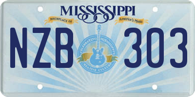 MS license plate NZB303