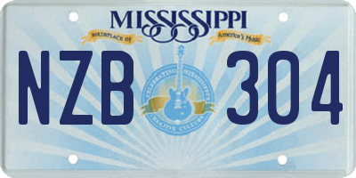 MS license plate NZB304