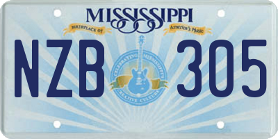 MS license plate NZB305
