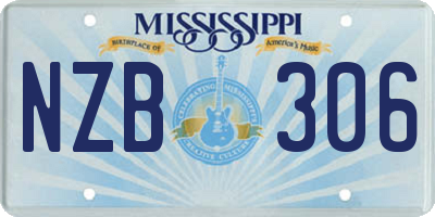 MS license plate NZB306