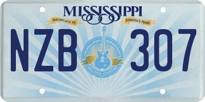 MS license plate NZB307