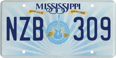 MS license plate NZB309