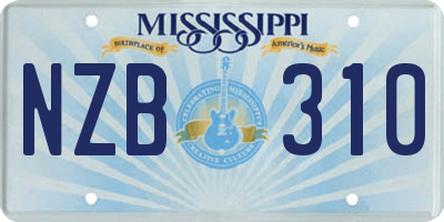 MS license plate NZB310