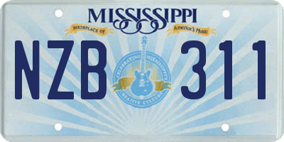 MS license plate NZB311