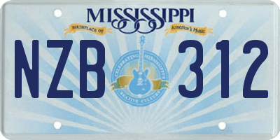 MS license plate NZB312