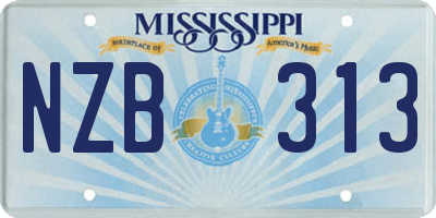 MS license plate NZB313