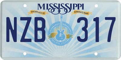 MS license plate NZB317