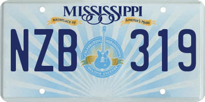 MS license plate NZB319