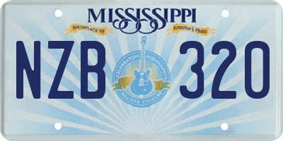 MS license plate NZB320