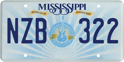 MS license plate NZB322