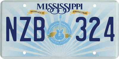 MS license plate NZB324