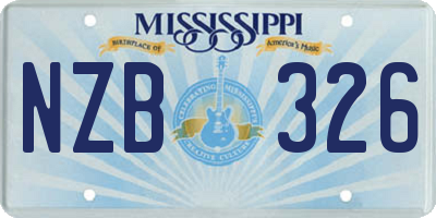 MS license plate NZB326