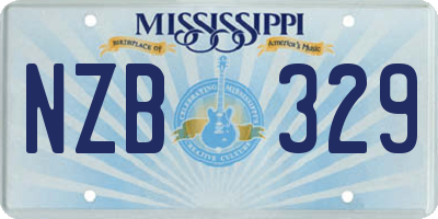 MS license plate NZB329