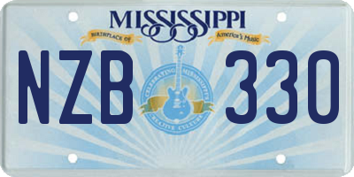 MS license plate NZB330