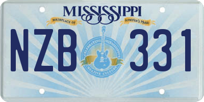 MS license plate NZB331