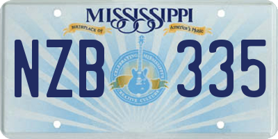 MS license plate NZB335