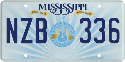 MS license plate NZB336