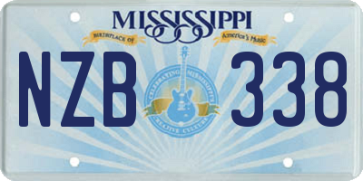 MS license plate NZB338