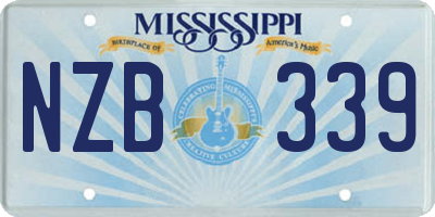 MS license plate NZB339