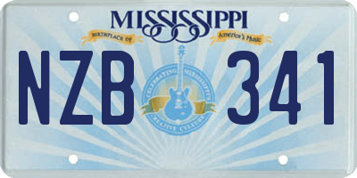 MS license plate NZB341
