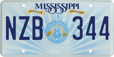 MS license plate NZB344