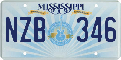 MS license plate NZB346