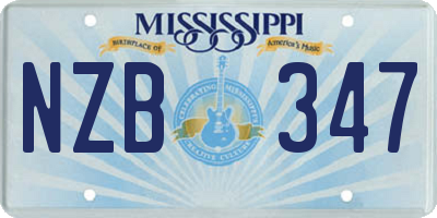 MS license plate NZB347