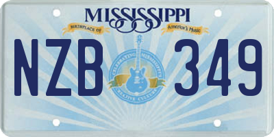 MS license plate NZB349