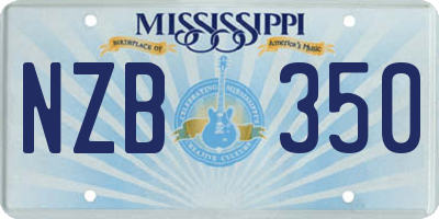 MS license plate NZB350