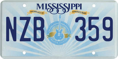 MS license plate NZB359