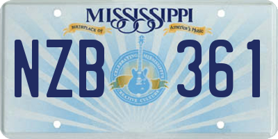 MS license plate NZB361