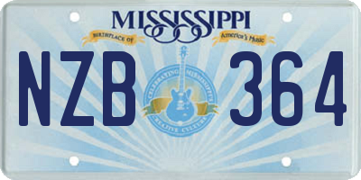 MS license plate NZB364