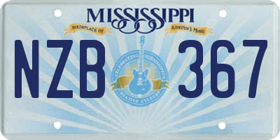 MS license plate NZB367