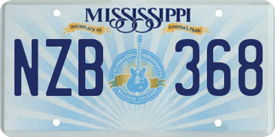 MS license plate NZB368