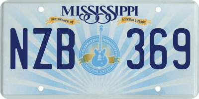 MS license plate NZB369