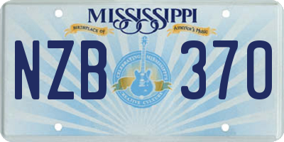 MS license plate NZB370