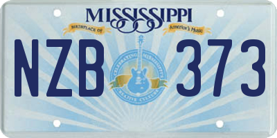 MS license plate NZB373