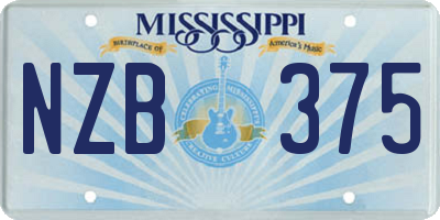 MS license plate NZB375