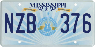 MS license plate NZB376