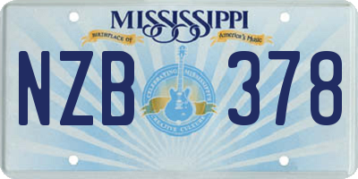 MS license plate NZB378