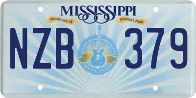 MS license plate NZB379