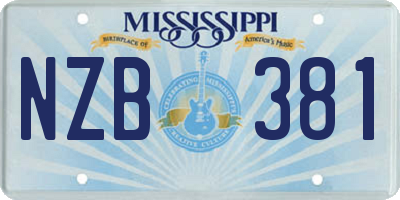 MS license plate NZB381